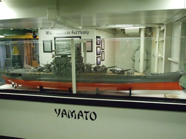 Model of the Yamato.  Notice the script?  