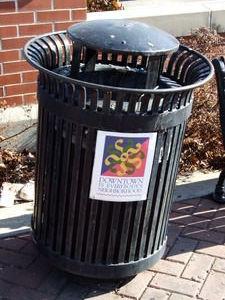 Trash can in downtown Wichita