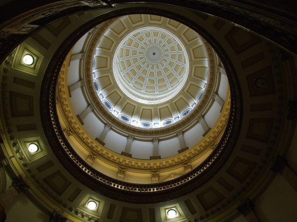 Looking up at the dome.