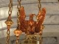 Eagle atop the chandelier in the rotunda.
