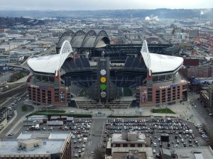 Qwest Field and SafeCo Field, beyond.