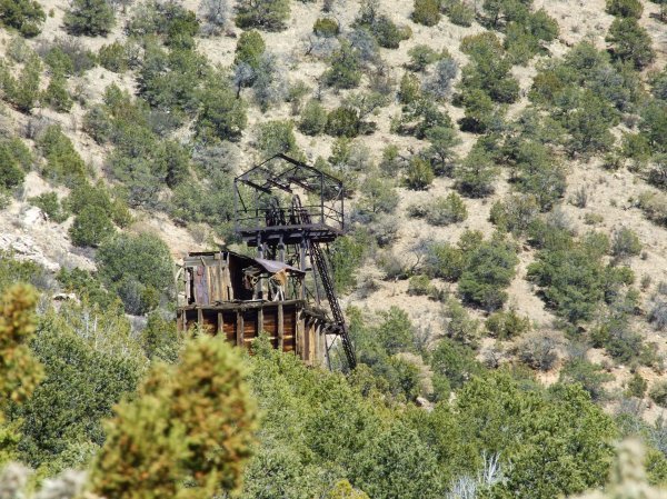 Some of the old mining equipment in the Kelly Ghosttown.