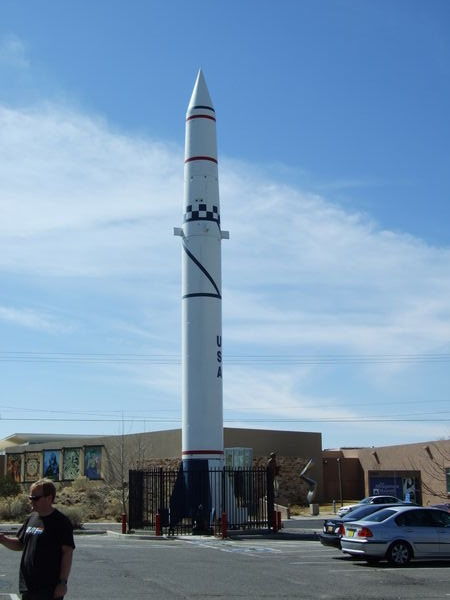 The Redstone Rocket outside the Atomic Museum.