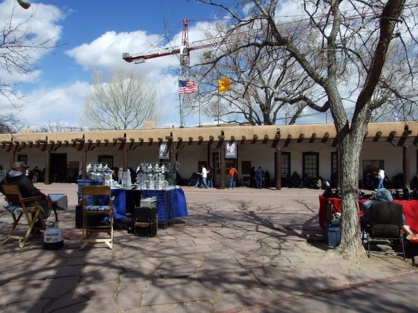 The Palace of the Governors and the street vendors.
