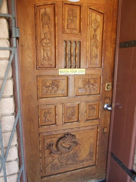 The door to the Billy the Kid Museum.