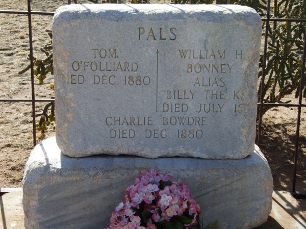 Billy the Kid's tombstone lives in a cage, mainly because it's been stolen several times.