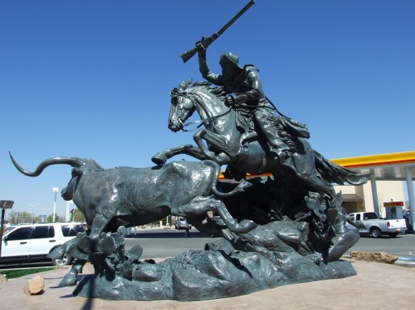 Statue outside of a gas station in Carlsbad, NM.