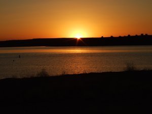 Sunrise over Fort Sumner Lake