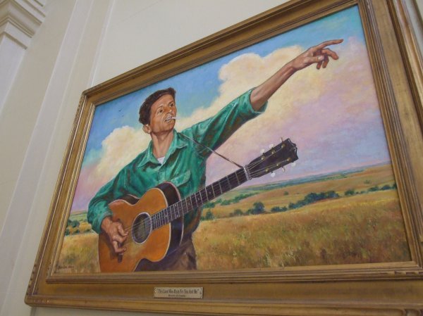 Painting of Woody Guthrie