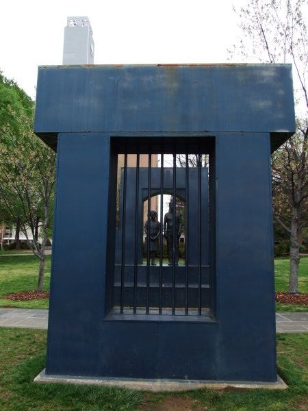 Another sculpture in the park.  Kids unafraid of jail.