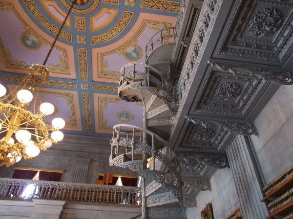 There's one room in the capitol with a gothic design and metal spiral staircase.