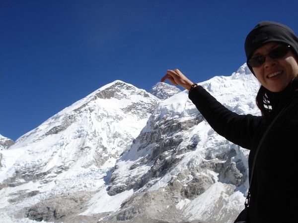 Touching the summit of Mt. Everest.