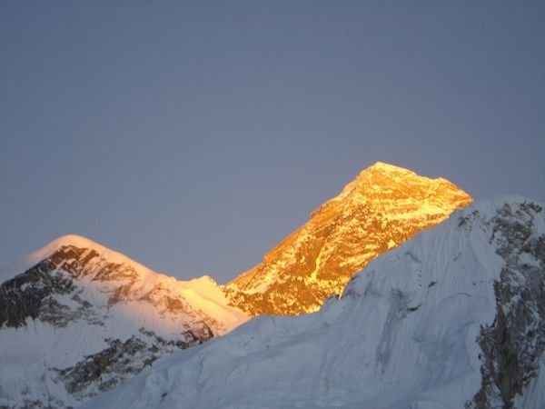 Mt. Everest at sunset.