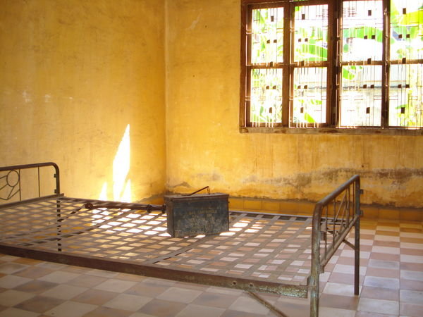 A prison cell at S-21 or Tuol Sleng