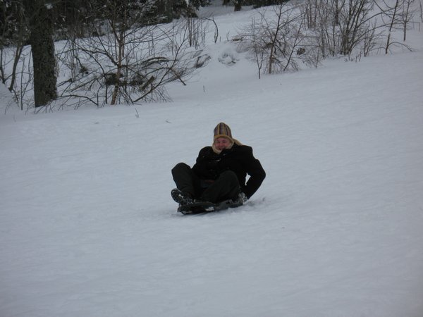 Sledding with all of the other Kids 