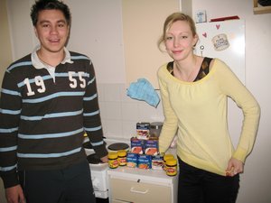 Hanna and Fred with the Vegemite and Corned Beef