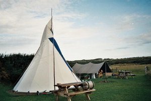 Tepee and kitchen