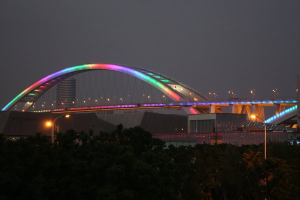 Light show on the Bridge