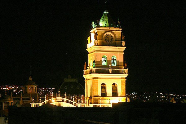 Sucre church by night