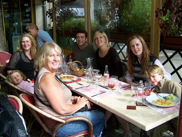 Having a french lunch with some of my family...