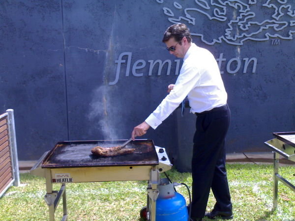 Darren cooking Lunch at the races...Flemington Melbourne