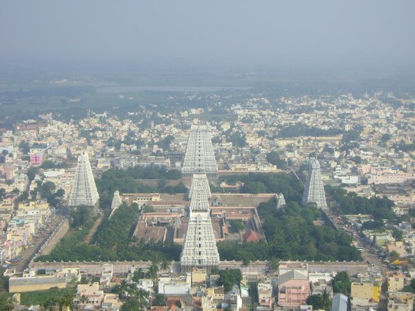 Aerial view of the town