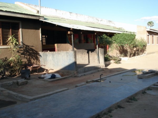 Shukurani - The concrete enclosure is where much of the food is prepared.