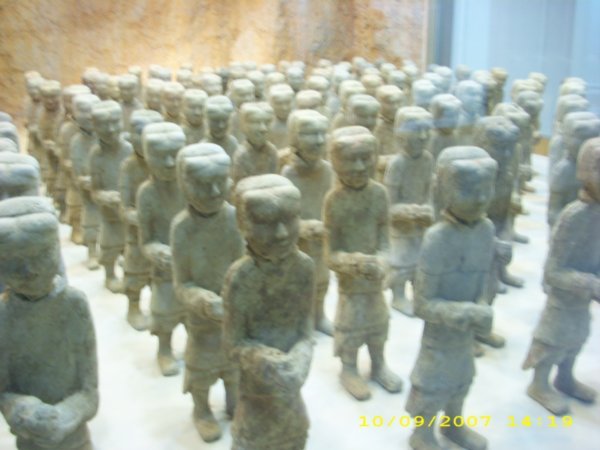 warrior statues in the museum