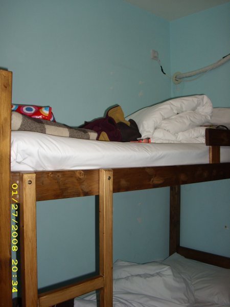 and my bed. i shared a room with a girl and her mom who are from near shenzhen and were just traveling..