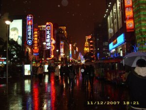 shanghai in the rain