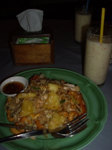 dinner, fried rice with pineapple & chicken...it was amazing! really, ithink the best food of the trip, lol