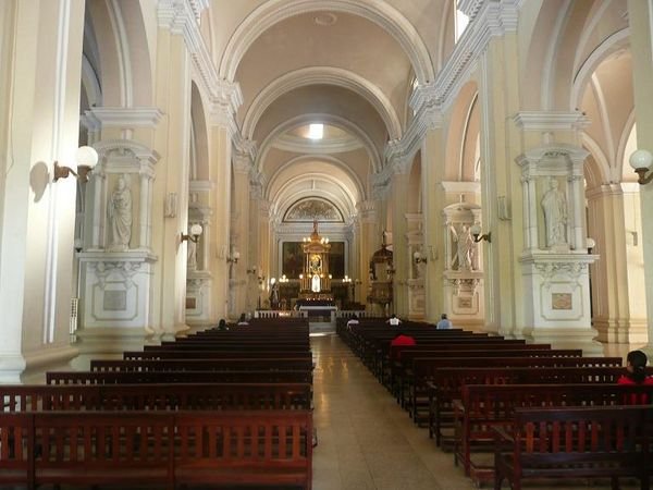 Inside a colonial church
