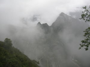 First sighting of Machu Picchu, view from Sun Gate