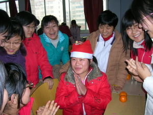 Happy Students at Christmas Party