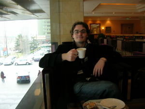 Coffee in one of the poshest hotels in Qingdao