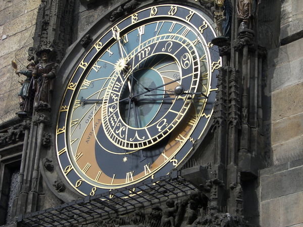 Oh - they're trying to tell what time it is on the astronomical clock!