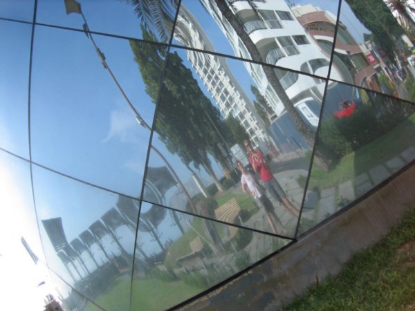 That's us!  In Miraflores (Lima) reflection egg art thing
