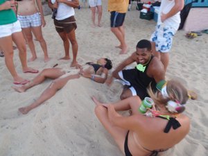 Mangela hits the sand