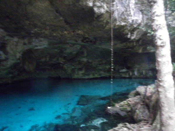 the entrance to Dos Ojos Cenote