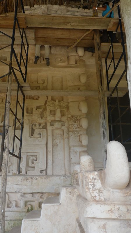 active restoration of the detailed carvings