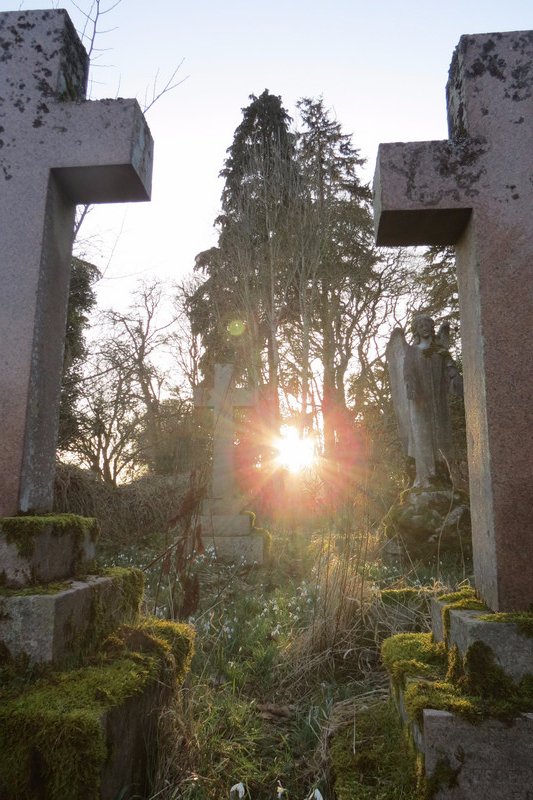 Sunset in the cemetery