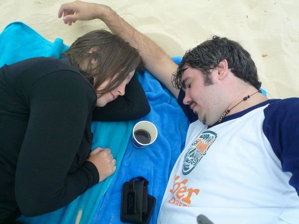 Sleeping on Bondi Beach