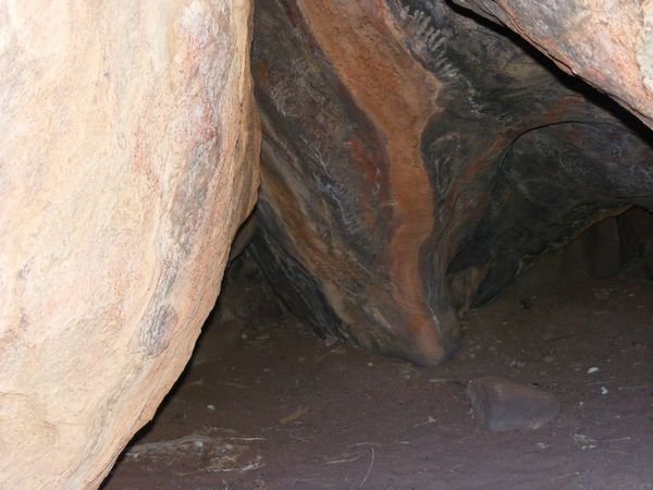 Art inside a cave at Ayers Rock