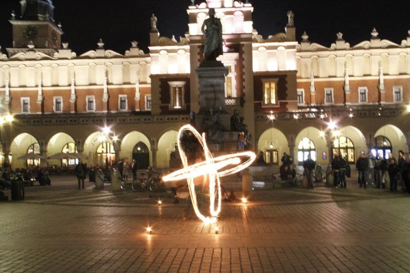 Street performer in the square