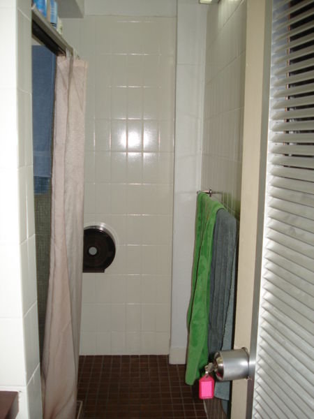 bathroom at the hostle