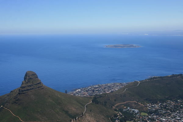 View of Robben Island from Table Mountain