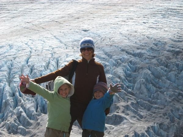 Girls with the Harding Icefield