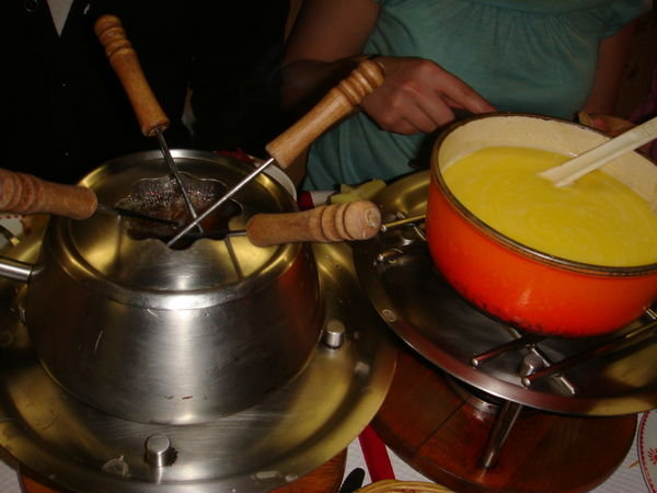 Eating fondue