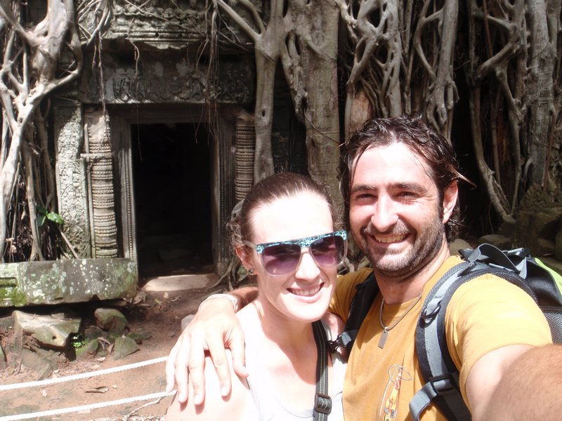 Salva and me in front of the Tomb Raider temple