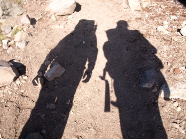 Jaime's and my shadow on the way to refuge